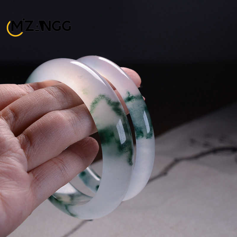 ナチュラルグリーンジェイドバングル,男性用高級ジュエリー,フ - Women Accessories For Hand のレビューと価格