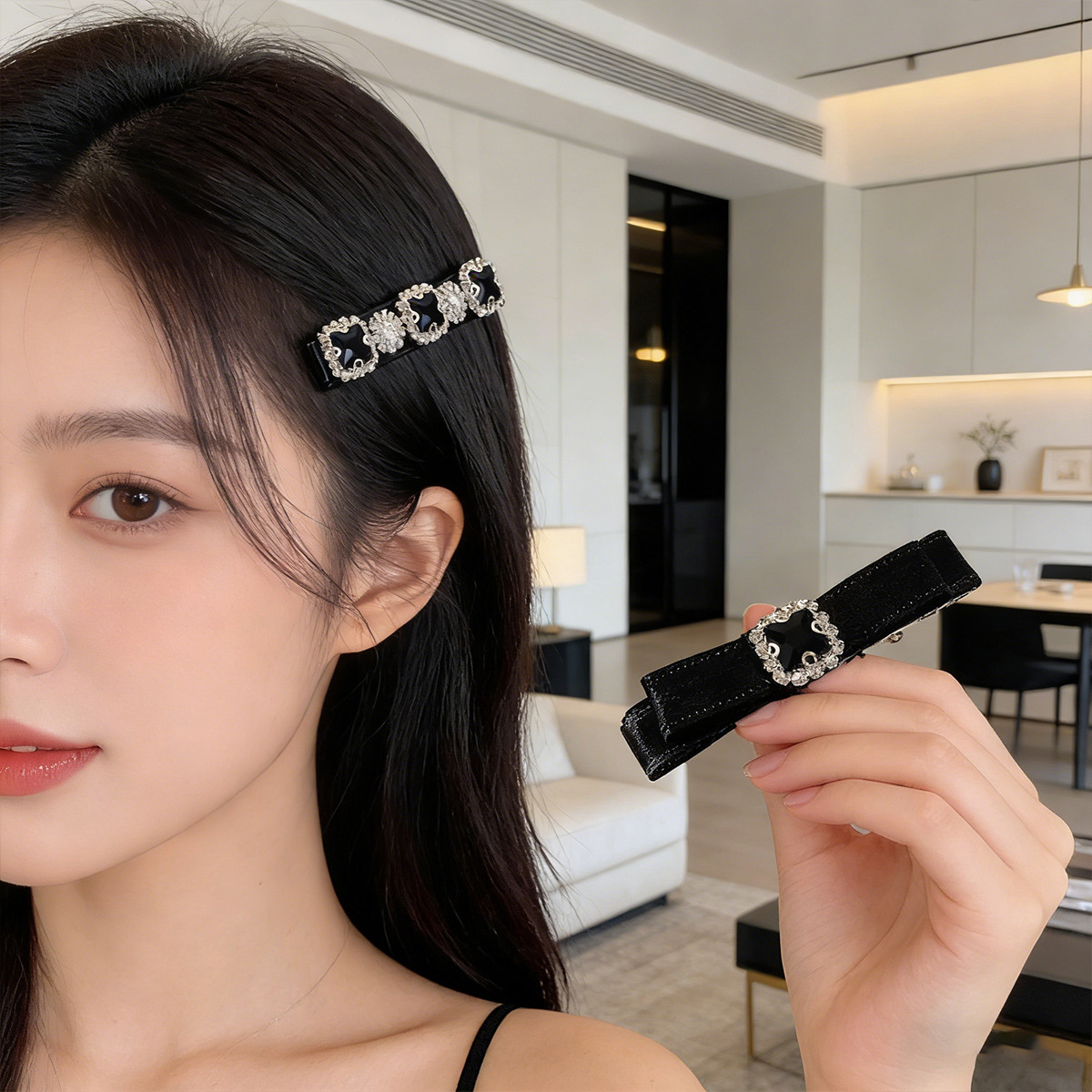 2/6 個レディースヘアクリップセット韓国弓ラインストーン絶 - Accessories Brand For Women のレビューと価格