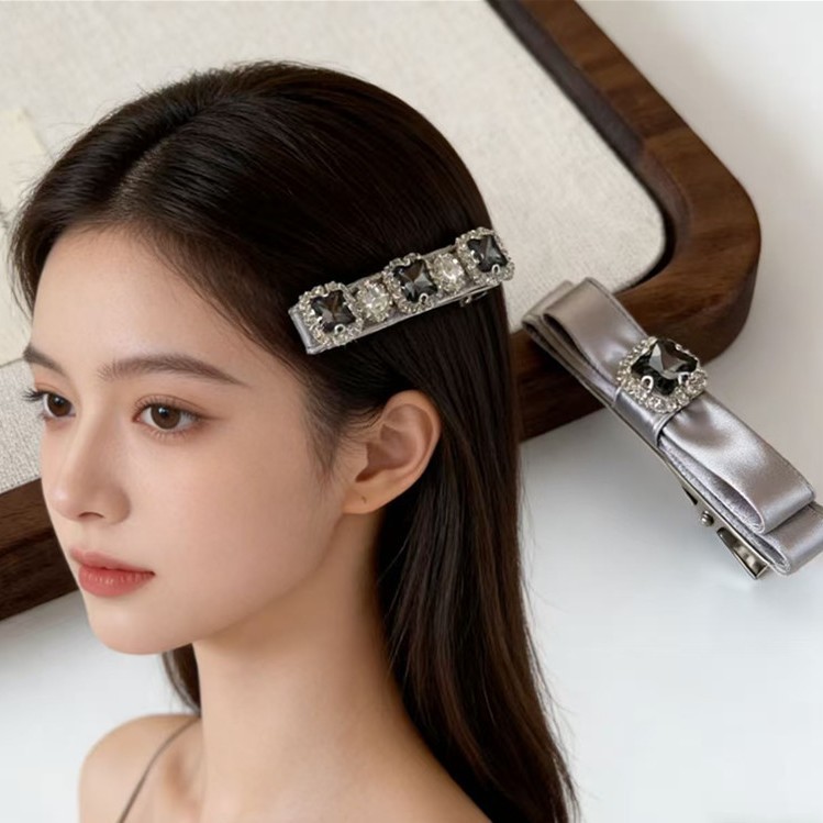 2/6 個レディースヘアクリップセット韓国弓ラインストーン絶 - Accessories Brand For Women のレビューと価格