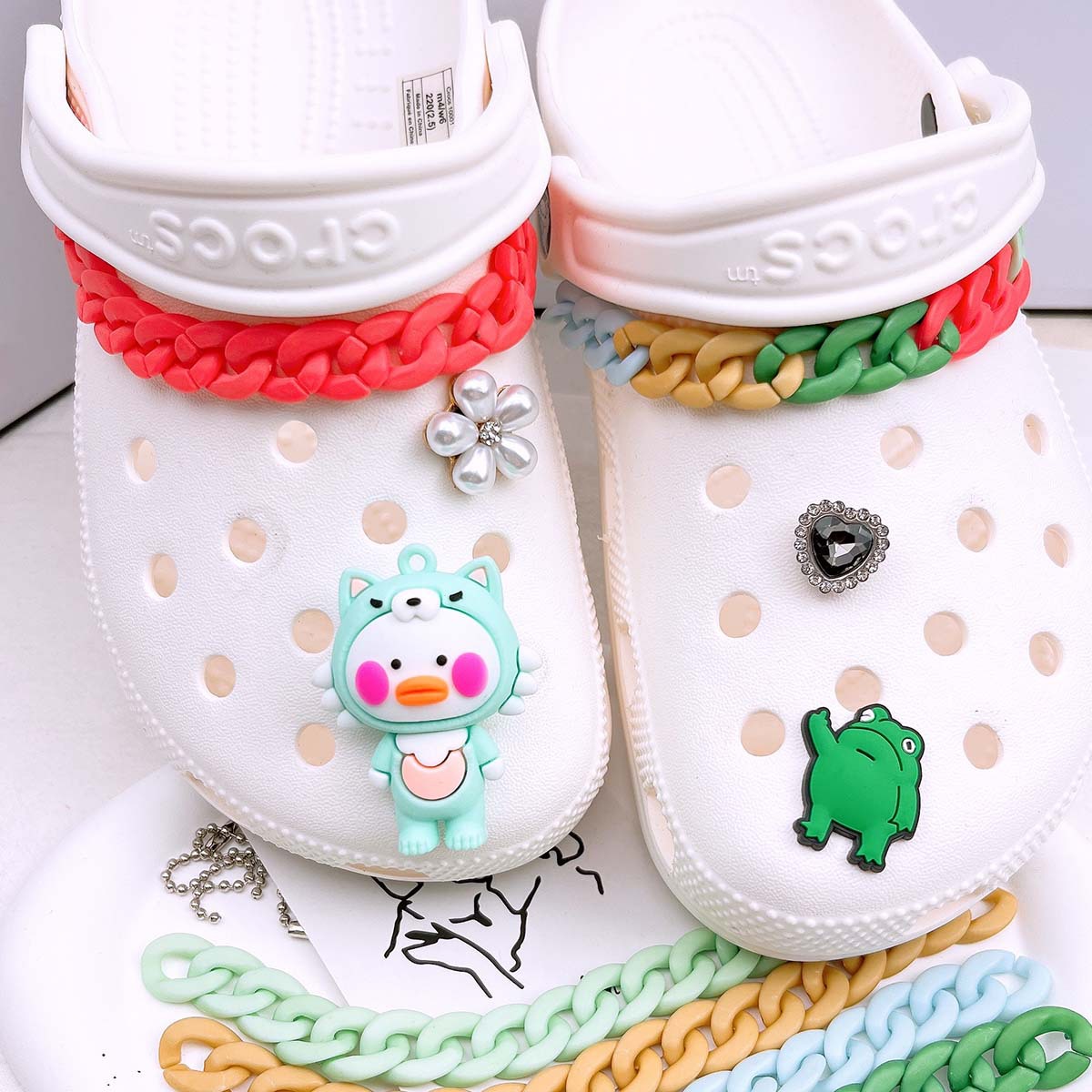 ホットで多用途な中空靴飾りチェーン、シルバーローズゴールドス - Women'S Accessories For Crocs のレビューと価格