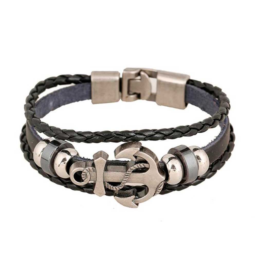 男性と女性のためのヴィンテージレザーロープブレスレット,多層 - Women Accessories Pk のレビューと価格